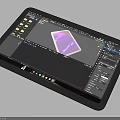 Professional Electronic Tablet Running Design Software With Editing Tools And Color Palette 3d model