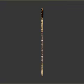 Golden Sculpture Carving Scepter With Blue Gem Wing Design And Red Gold Stripes