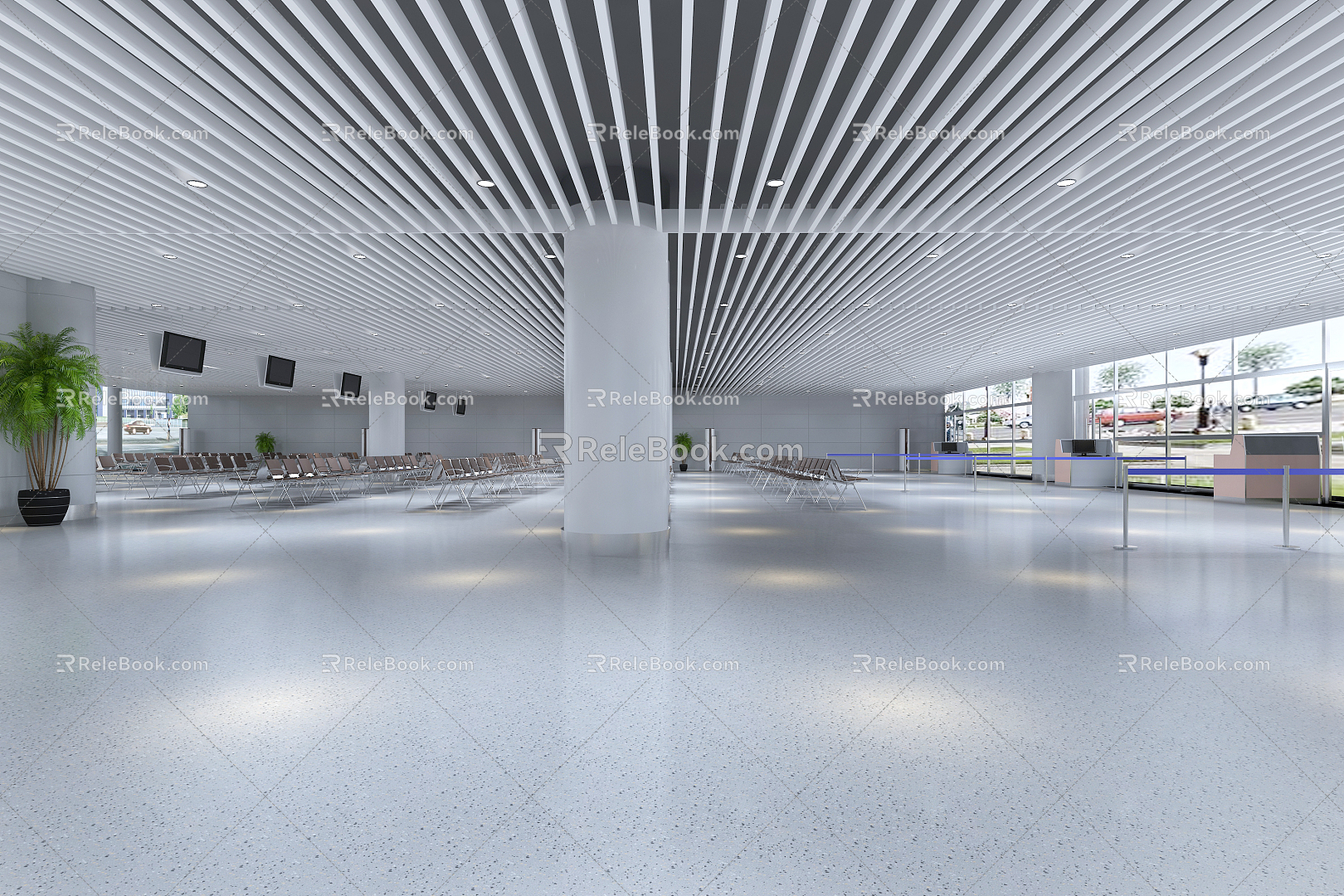 Airport Waiting Hall Modern Airport Hall 3d model