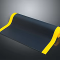 Black Mat With Yellow Edges Non Slip For Home Kitchen Bathroom Use