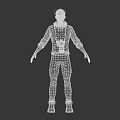 Game Movie Character 3D Model with Brown Jacket Blue Scarf Binoculars Boots Three Quarter Views