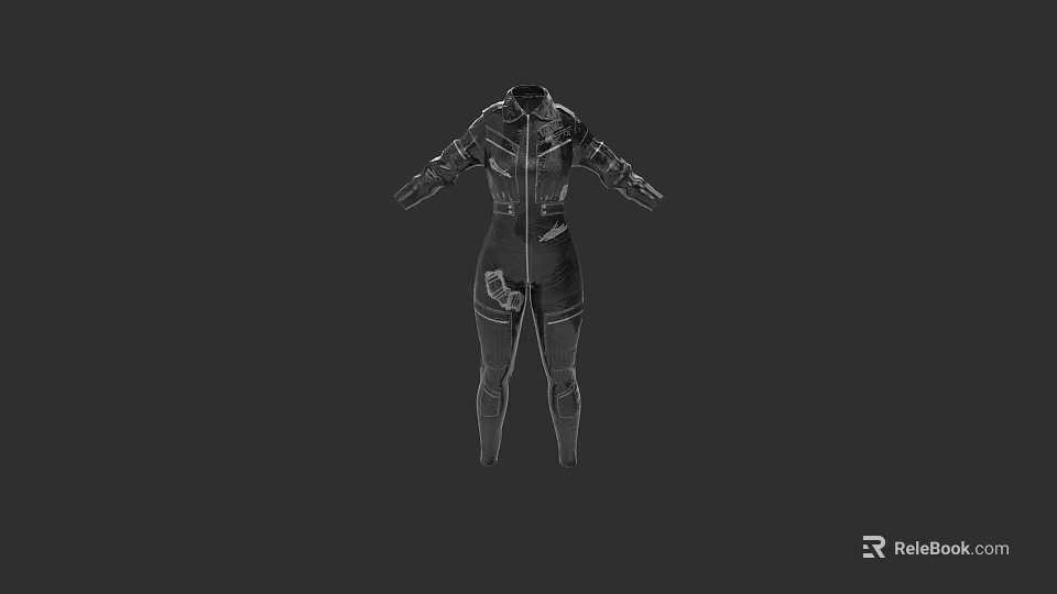 3D Model Structured Slim Fit Clothing With Detailed Design Elements 3d model 
