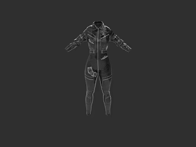 3D Model Structured Slim Fit Clothing With Detailed Design Elements 3d model
