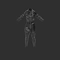 3D Model Structured Slim Fit Clothing With Detailed Design Elements