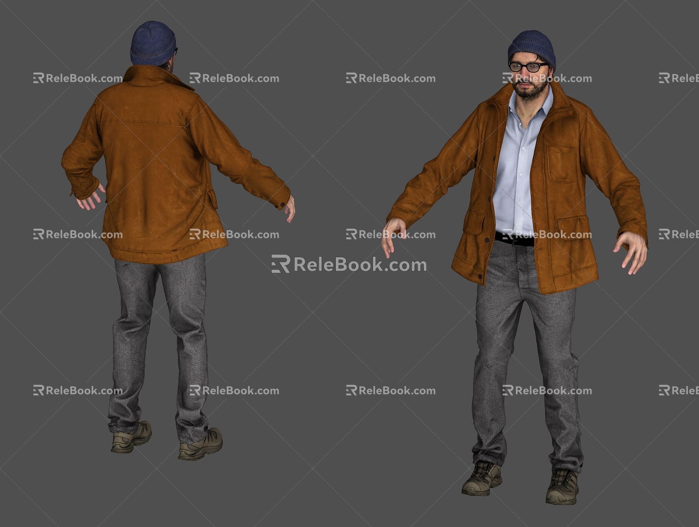 Middle-aged modern men. 3d model