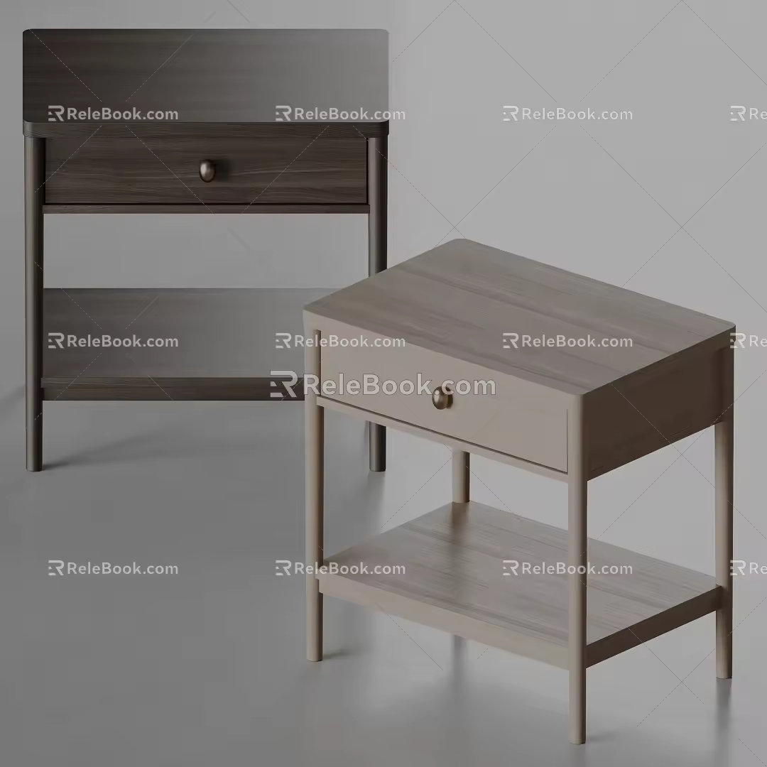 Modern STUDIO Side Table Solid Wood Side Table 3d model