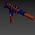 Blue And Orange Toy Gun With Handle Grip Barrel For Children Play