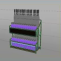Black Bottles Neatly Arranged On Golden Metal Display Shelf With Multiple Layers