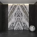 Marble Background Wall With Symmetrical Natural Patterns And Decorative Sphere Accent 3d model