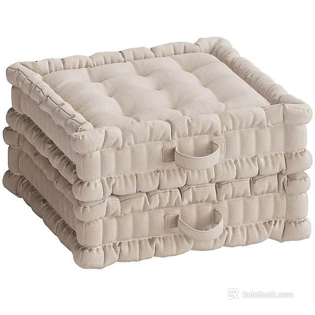 Soft Padded Multi Layer Home Seat Cushion With Handles 3d model 