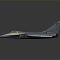 Modern Gray Fighter Jet Model With Yellow Cockpit And Aerodynamic Wings