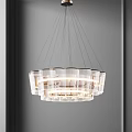 Elegant Modern Transparent Glass Chandelier With Multi Layer Design And Illuminated Light 3d model