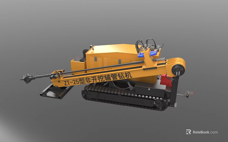 Yellow Jiang-15 Type Tracked Non Excavation Pipe Laying Rig Industrial Equipment 3d model 