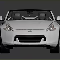 White Modern Convertible Sports Car With Black Soft Top Two Seats And Silver Wheels