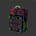 Tactical Black Weapon With Green Handle Scope And Vent Grille
