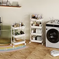 Mobile Storage Rack in Bathroom Laundry Area for Organizing Toiletries Towels and Supplies