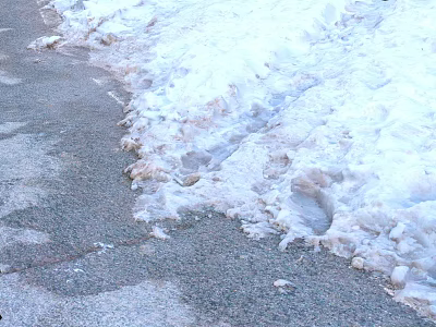 Snowy Winter Path with Icy Frosty Ground and Gravel Surface 3d model