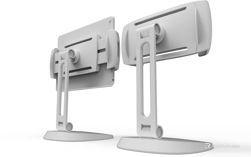 Iron Art Monitor Stand With Modern Design And Stable White Structure 3d model 