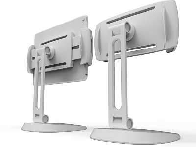 Iron Art Monitor Stand With Modern Design And Stable White Structure 3d model