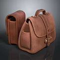 Brown Leather Daily Use Bags With Classic Design Straps And Pockets