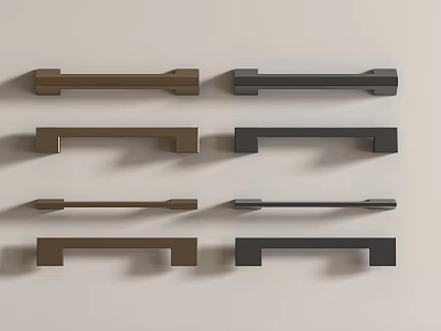 Modern Cabinet Handles In Various Designs And Colors For Home Furniture Decor 3d model