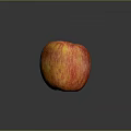 Fresh Juicy Plump Red and Yellow Ripe Apple with Shiny Surface on Dark Background