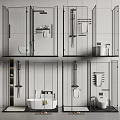 Shower Sauna Interior Design With Glass Enclosure Ceramic Tiles And Modern Shower Equipment
