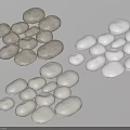 Natural Stone and Wood Decorative Elements with Various Colors and Textures