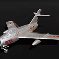 Silver Fighter Jet Model Featuring Red Emblems and Number 01202 Detailed Design 3d model