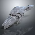 Futuristic Grey Sci Fi Spaceship Model With Detailed Mechanical Structure And Armored Surface 3d model