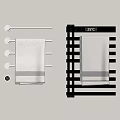 Bathroom Accessories Modern Wall Mounted Heated Towel Rail With Digital Temperature Display And Textured Towels