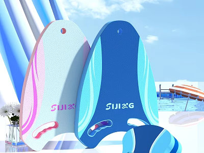 Colorful Swim Boards For Pool Water Activities 3d model