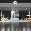 Modern NIO Space Showroom Interior Design With Glass Facade Green Plants And Decorative Elements