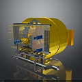 Yellow Industrial Mixing Equipment With Metal Structure Support Frame And Blue Components