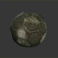 Old Worn Leather Soccer Ball With Vintage Look For Daily Sports Use
