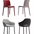 Modern Stylish Dining Chairs In Multiple Colors And Patterned Upholstered Designs 3d model