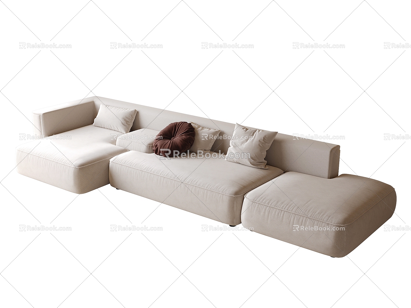 Modern multi-person sofa office sofa sofa 3d model