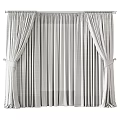 Beige Curtains With Sheer Panels And Tiebacks For Modern Room Decoration