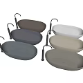 Modern Oval Shaped Bathtubs In Various Colors With Black Faucets