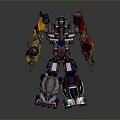 Colorful Transformer Robot Figure With Detailed Red Purple Armor And Mechanical Parts