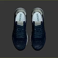 Blue Athletic Sneakers With Breathable Mesh Upper White Lining And Yellow White Sole