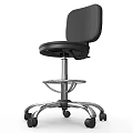 Black Office Chair With Swivel Casters Chrome Base And Padded Seat