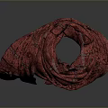 Stylish Red Patterned Scarf with Intricate Design and Soft Fabric Details