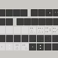 Switch modern switch socket combination switch socket strong weak box rail 3d model