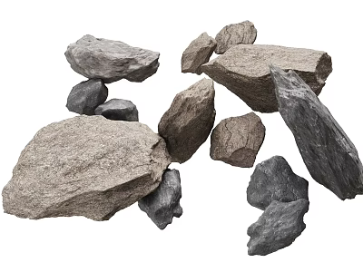 Natural Stone and Wood Materials for Decorative and Construction Projects 3d model