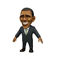 Cartoon Character Dolls In Formal Suit With Tie Front And Back Views