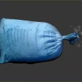 Blue Garbage Bag For Everyday Household Use With Tied Knot And Secure Closure