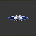 Unique Iridescent Metallic Sword Featuring Decorative Hilt And Sharp Blade Design