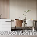 Modern Dining Table Chair Combination Dining Table Chair 3d model