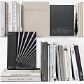 Books And Magazines On Modern Bookshelf With Stylish Art Design Covers
